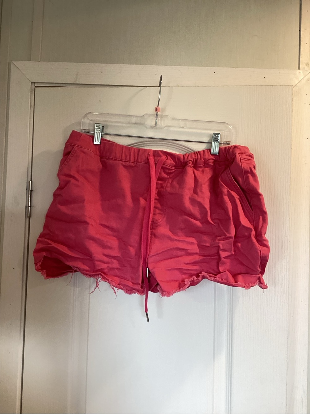 YMI Coral Pink Drawstring Jean Shorts XL EUC